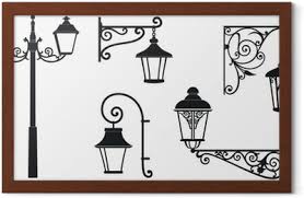 Disegno di tavolo e sedie in ferro battuto per un angolo dining in terrazza. Adesivo Lanterne In Ferro Battuto Con Ornamenti Decorativi Vector Pixers Viviamo Per Il Cambiamento