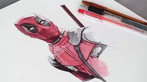 When finished, darken the lines and add color as desired. Deadpool Ballpoint Pen Drawing On Behance