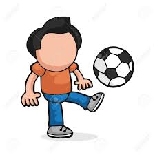 The ball must be stationary and start on the centre spot. Vector Hand Drawn Cartoon Illustration Of Man Standing Kicking Royalty Free Cliparts Vectors And Stock Illustration Image 112315997