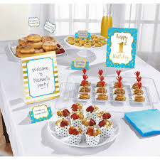 This past weekend, i attended a bacon themed birthday party and if you follow us on facebook, you saw a picture of my bacon popsicles as i was making them. Buffet Decoration Kit 1st Birthday Blue 12 Parts Paper Woo Amscan Europe