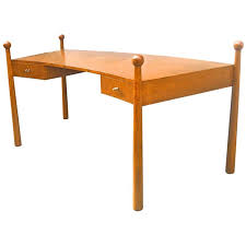 Jean Royere Documented Rarest Oak Curved Desk Model Quille 1stdibs Com Curved Desk Desk Vintage Desk