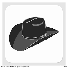 Black Cowboy Hat Square Sticker Zazzle Com In 2021 Black Cowboy Hat Cowboy Hats Cowboy Hat Tattoo