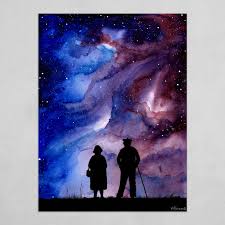 Christmas gift for grandparents who live far away, long distance grandparents gift, personalized map art for nana and pop pop. Alex Gogoliev Red And Blue Galaxy Art Galaxy Wall Decor Galaxy Watercolor Cosmos Watercolor Cosmos Art Grandparents Gift Anniversary Gift