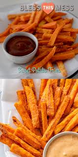 I imagine this sauce would go well with a lot of things but sweet potato fries coated in spices seemed like a good match for it so that's what i went with. Sweet Potato Fries Baked Sweet Potato Recipes Fries Homemade Sweet Potato Fries Sweet Potato Fries