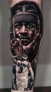 One of my fave portraits I’ve done yet ✨ I got to finish up this Allen  Iverson @theofficialai3 portrait for @shevonline, the bottom half is a  couple months healed and the top is fresh ✨ , ...
