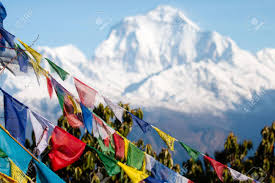 They are used to bless the surrounding countryside and for other purposes. Buddhist Prayer Flags In The Himalaya Mountains Annapurna Base Camp Area In Nepal Stock Photo Picture And Royalty Free Image Image 54920189