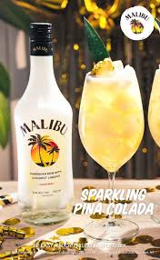 Ring In The New Year With A Malibu Sparkling Pina Colada This Is The Drink You Ll Want To Have When The Clock Mixed Drinks Recipes Food Drinks Alcohol Recipes