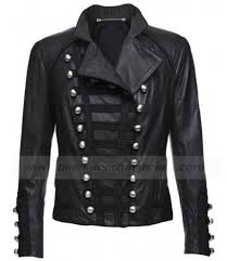 Benedetta Military Leather Jacket Womens Black Motorcycle Jacket Military Fashion Military Style Jackets Military Jacket Women