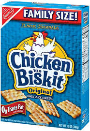 Chicken in rolled in graham cracker crumbs, fried and nestled in a biscuit. Chicken And Biskit Crackers