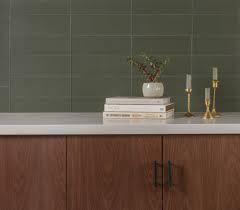 Dark green succulent ceramic tile. Dark Green Tile Fireclay Tile