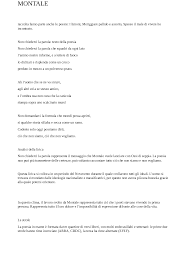 Poesie Di Monatale E Vari Analisi Di Testo Docsity