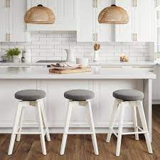 Check spelling or type a new query. Nathan James Amalia 26 In Dark Gray Backless Counter Height 360 Swivel Upholstered Seat With White Solid Wood Kitchen Bar Stool 23402 The Home Depot