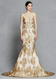Gold Lace Mermaid Wedding Gown Fitted Wedding Dress Gwendolyn Fall 2017 Kellyfae Gold Wedding Dress Spring 2017 Wedding Dresses Wedding Dress Inspiration