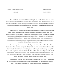 Show your feelings to make a personal statement. Doc Ss10 Reflection Paper On Christine Bellen S Batang Rizal 03 15 2015 Kristina Cassandra H Tawat Academia Edu