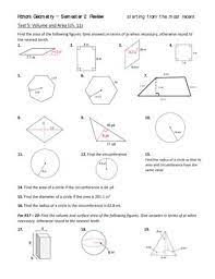 A square pyramid with a base edge of 4 inches, is inscribed in a cone with height of 6 inches. 2016 2017 Geometry Honors Final Exam Review Packet Pdf Free Download