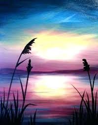Or you could make the sunset the whole painting. Easy Sunset Scenery Drawing Novocom Top