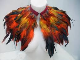 Small Black Bird With Red Neck Orange Red Black Rooster Feathers Shall With Red Hot Small Feathers At The Neck Collar Shoulders Feathers Fire Bi Bird Costume Black And Red Bird Makeup