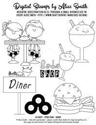 Cute coloring pages printable coloring pages coloring sheets coloring books musica disco theme days to color bullet journal junk journal. 50s Soda Shop Diner Children Digi Stamps Cup883608 70864 Craftsuprint