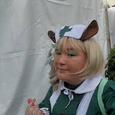 Konbakuwa. Nonstop Nimi Nightmare Cosplay!!!!! 💭💚 I'm so happy to have  completed my Nimi. Also I loved meeting all the vtuber fans, both those  pictured ofc and those who said hi. Thank