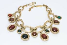 Yves Saint Laurent YSL by Robert Goossens Chain Lucite Necklace