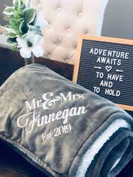 Excited To Share This Item From My Etsy Shop Personalized Wedding Blanket Embr Embroidered Wedding Gifts Personalized Blankets Wedding Monogrammed Blankets
