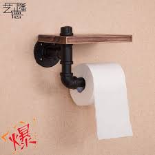 美式復古做舊鐵藝水管擱板牆上掛衣架壁掛置物架牆壁實木層板書架 淘寶網 toilet paper holder toilet paper paper holder