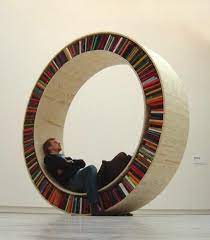 A bookcase or bookshelf is an essential piece of furniture in almost every home. Circular Bookshelf Perfect For Storing Philosophy Texts Make Creative Bookshelves Cool Bookshelves Bookshelf Design