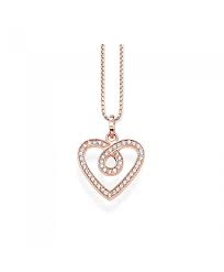 Thomas Sabo Infinity Of Love Rose Gold Heart Necklace Thomas Sabo Charms Rose Gold Heart Necklace Online Earrings