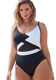 V Neck Swimsuit Women S Plus Size Clothing One Piece Plus Size Swimsuits Plus Size One Piece Swimsuit