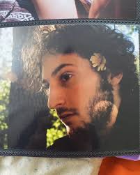 Ammonite Parrot, for Scott. RIP to a friend and creator. Scott and I had a  ongoing art trade of collages and paintings. Very glad to have a larger  piece of his on