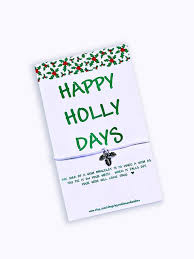 Design and original artwork by wendy paula patterson. Happy Holly Days Wish Bracelet Christmas Wish Bracelet Christmas Cards Secret Santa Gifts Stocking Stuffers Gifts Under 5 By Sprinklesandwishes Catch My Party