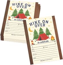 Buy 25 Camping Kids Birthday Or Slumber Party Invitations Baby Shower Invites Sleepover Summer Camp Themed For Boys Or Girls Children Or Toddlers Bday Theme Supplies Printed Or Fill In The Blank