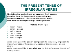 The Present Tense Of Verbs With Spelling Changes Irregular Verbs