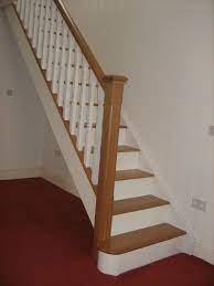 Oak And White Staircase With White Spindles Would Painting Just The Risers Help As An Update Or Would I Have To D Staircase Design Oak Stairs White Staircase