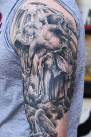 Black And Grey Tattoo Designs Half Sleeves Black And Grey Angel Tattoo By Mirek Vel Stotker Angel Tattoo Designs Half Sleeve Tattoos Designs Tattoos