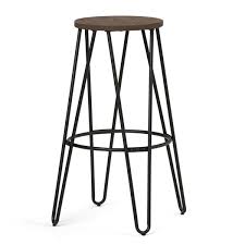 Wood and metal counter height stools. Simpli Home Simeon Metal Counter Height Stool Wood And Black Metal 30 Inch Axcsim 30 Rona