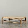 Founded atop four slanted feet, its rounded frame is crafted of plywood and features a woven wicker design. 1