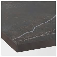 Skararp Custom Made Worktop Matt Black Brown Marble Effect Ceramic Ikea Work Tops Ceramics Marble Effect