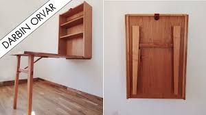 Building A Gorgeous Fold Up Table Wall Mounted Drop Down Desk Space Saving Youtube In 2020 Drop Down Desk Fold Up Table Wall Mounted Folding Table