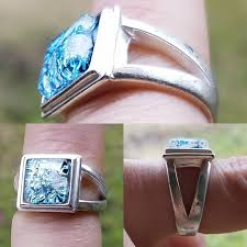 Types of memorial cremation keepsake jewelry. Cremation Jewelry Ring Ashes Infused Glass 10mm Size 7 Sterling Silver Pet Memorial Pet Supplies Urns Memorials Vadel Com