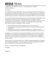 Event planning cover letter example. Event Planning Specialist Cover Letter Examples Livecareer