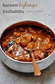 Learn How To Make A South Indian Style Kuzhambu Or Kulambu With Karunai Kizhangu Strangely Called Yam Or Kulambu Recipe Indian Food Recipes Vegetarian Recipes