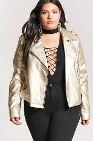 Product Name Plus Size Metallic Faux Leather Jacket Category Plus Size Main Price 23 Leather Jacket Quilted Bomber Jacket Fashion