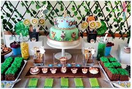 Boy Jungle Themed Birthday Party For 2 Year Old Jungle Tomi Is 1 Year Old And Baptism Party Catchmyparty Com Jungle Birthday Party Jungle Birthday Boy Birthday Party Themes