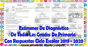 4º grado 2 elementos de un guión teatral de acuerdo a las siguientes definiciones, recorta de la parte inferior de la hoja y pega en donde corresponda. Examenes De Todos Los Grados De Diagnostico De Primaria Ciclo Escolar 2019 2020 Con Hoja De Respuestas Educacion Primaria