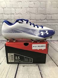 Under armour spotlight mc men football cleats metallic gold size 10 preowned. Used Under Armour Ua Spotlight Mc Suede Football Cleats Dark Royal Blue 11 5 Sidelineswap