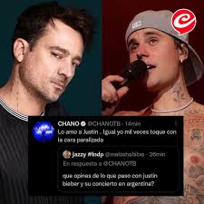 😱CHANO SE LA “PINCANTEÓ” A JUSTIN BIEBER, PERO LUEGO BORRÓ EL TUIT 📲En la  noche de ayer, Chano Moreno Charpentier lanzó un polémico comentario sobre  la situación de Justin Bieber, luego de