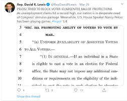 Politifact Nc Republican Says Pelosi Tried To Block Voter Id Absentee Ballot Laws