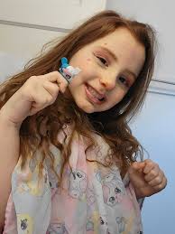 My daughter is obsessed with Kawaii culture and asked for a rainbow freckle  look but wouldn't stop squirming 😆🌈❤️