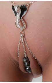 Cobra - Silver Vagina Jewelry with Cobra Charm - 9h55fd
